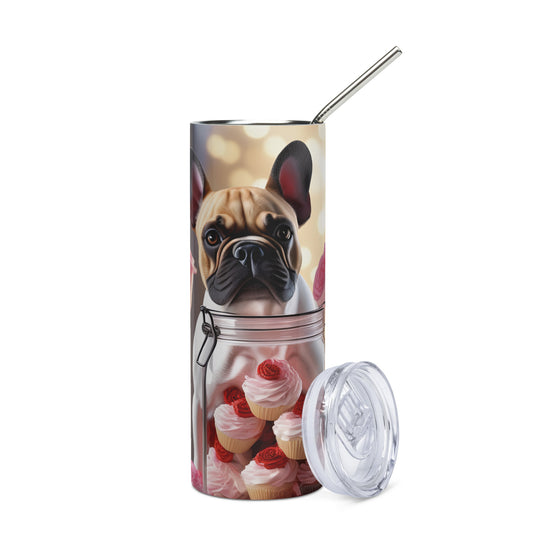 French Bulldog Romantic- Stainless steel tumbler v3