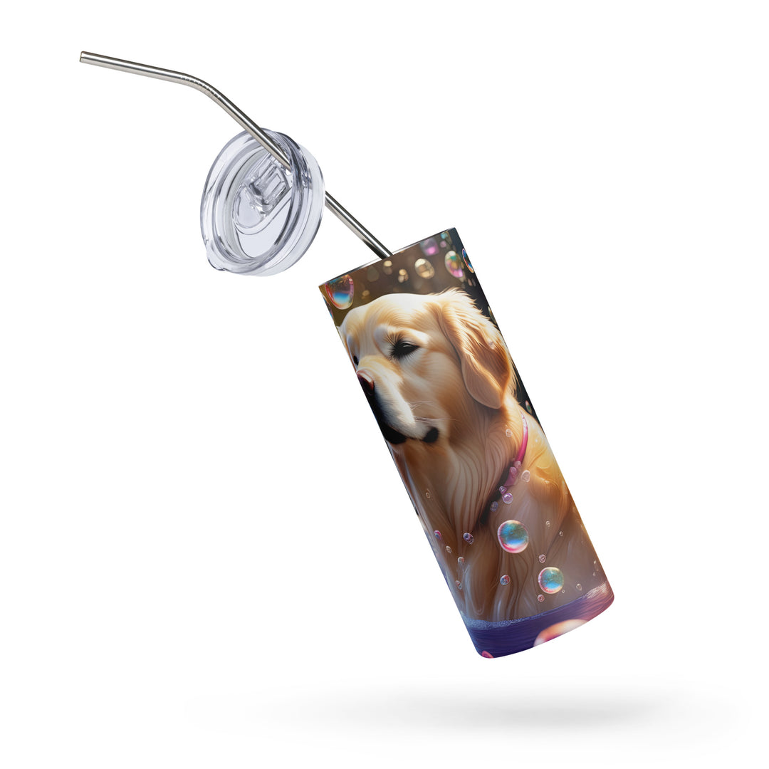 Golden Retriever Romantic- Stainless steel tumbler