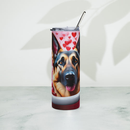 German Shepherd Romantic- Stainless steel tumbler v2