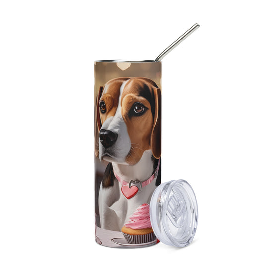 Beagle Romantic- Stainless steel tumbler