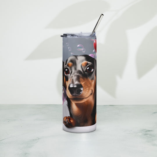 Dachshund Romantic- Stainless steel tumbler v2