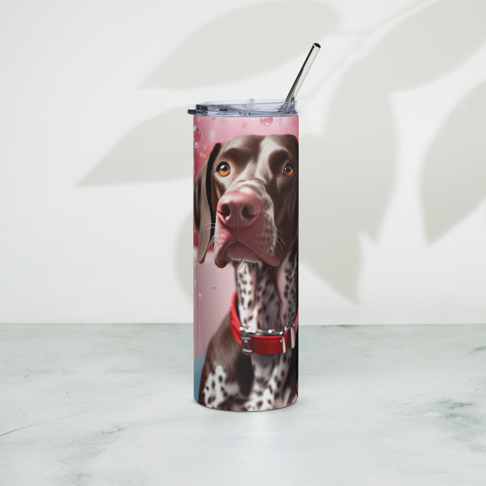 German Shorthaired Pointer Romantic- Stainless steel tumbler