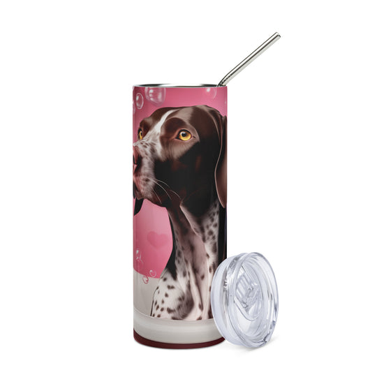 German Shorthaired Pointer Romantic- Stainless steel tumbler v3