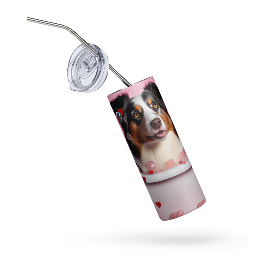 Australian Shepherd Romantic- Stainless steel tumbler