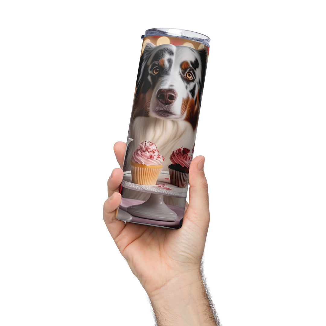 Australian Shepherd Romantic- Stainless steel tumbler v2