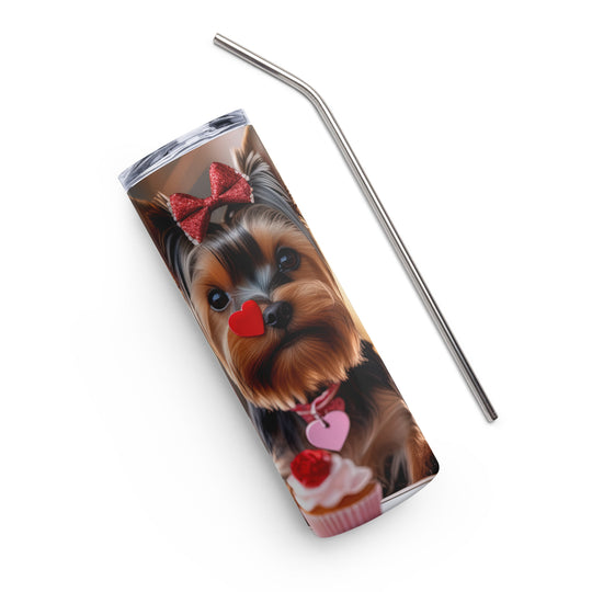 Yorkshire Terrier Romantic- Stainless steel tumbler