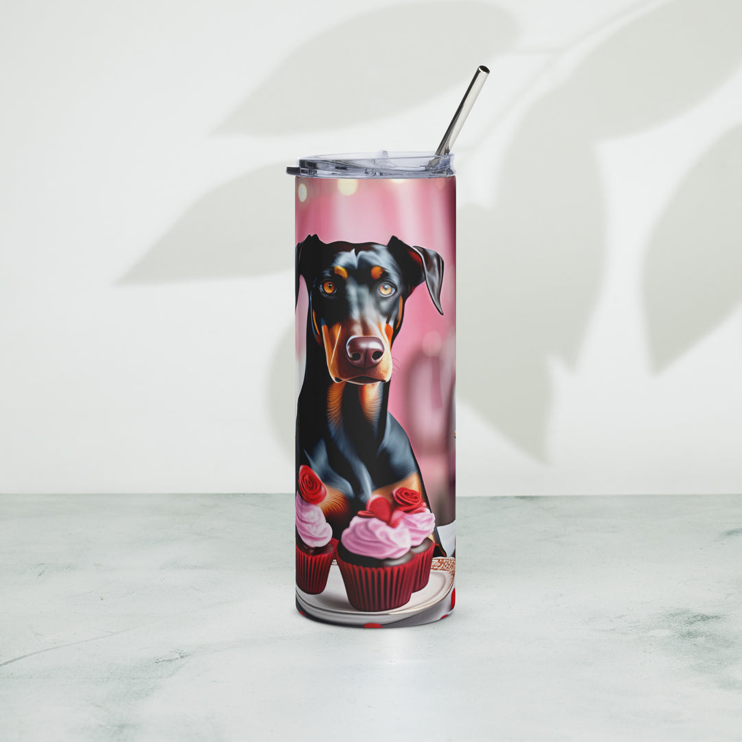 Doberman Pinscher Romantic- Stainless steel tumbler v2