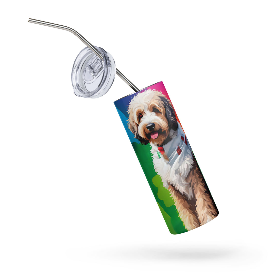 Bernedoodle Golfer- Stainless steel tumbler v3