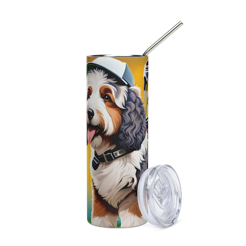 Bernedoodle Golfer- Stainless steel tumbler v6