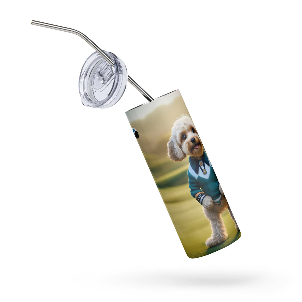 Cavapoo Golfer- Stainless steel tumbler v3