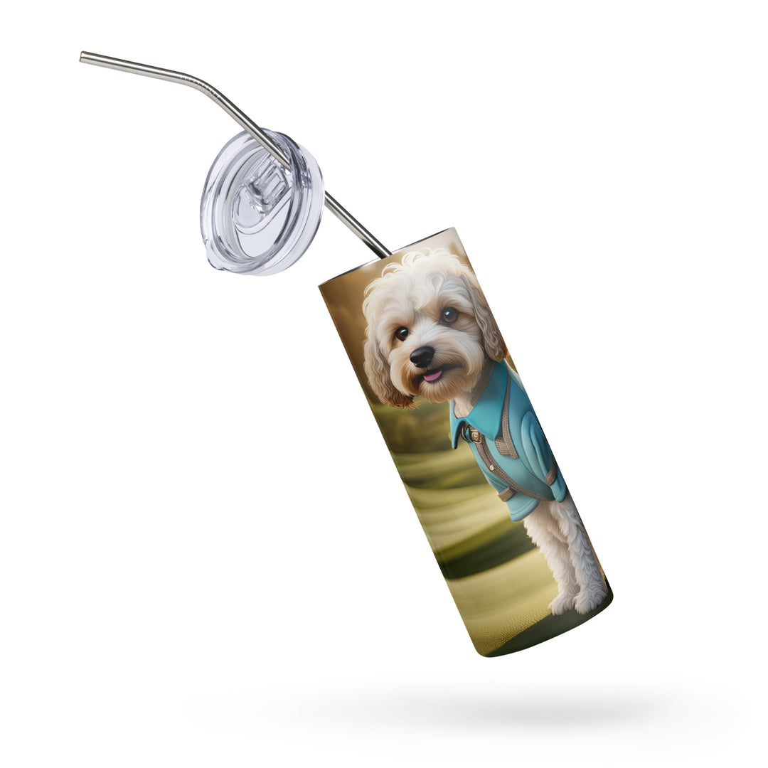 Cavapoo Golfer- Stainless steel tumbler v4