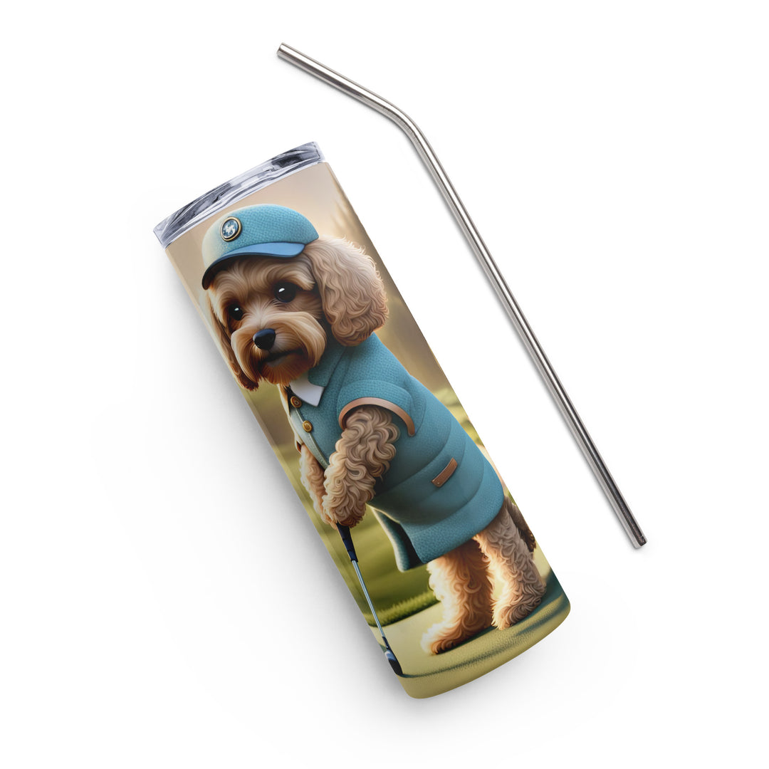 Cavapoo Golfer- Stainless steel tumbler v5