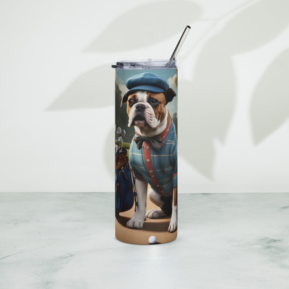 Catahoula Bulldog Golfer- Stainless steel tumbler v7