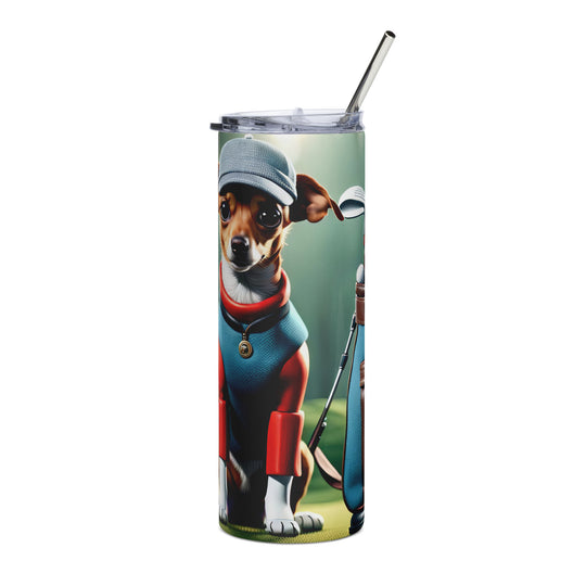 Chiweenie Golfer- Stainless steel tumbler