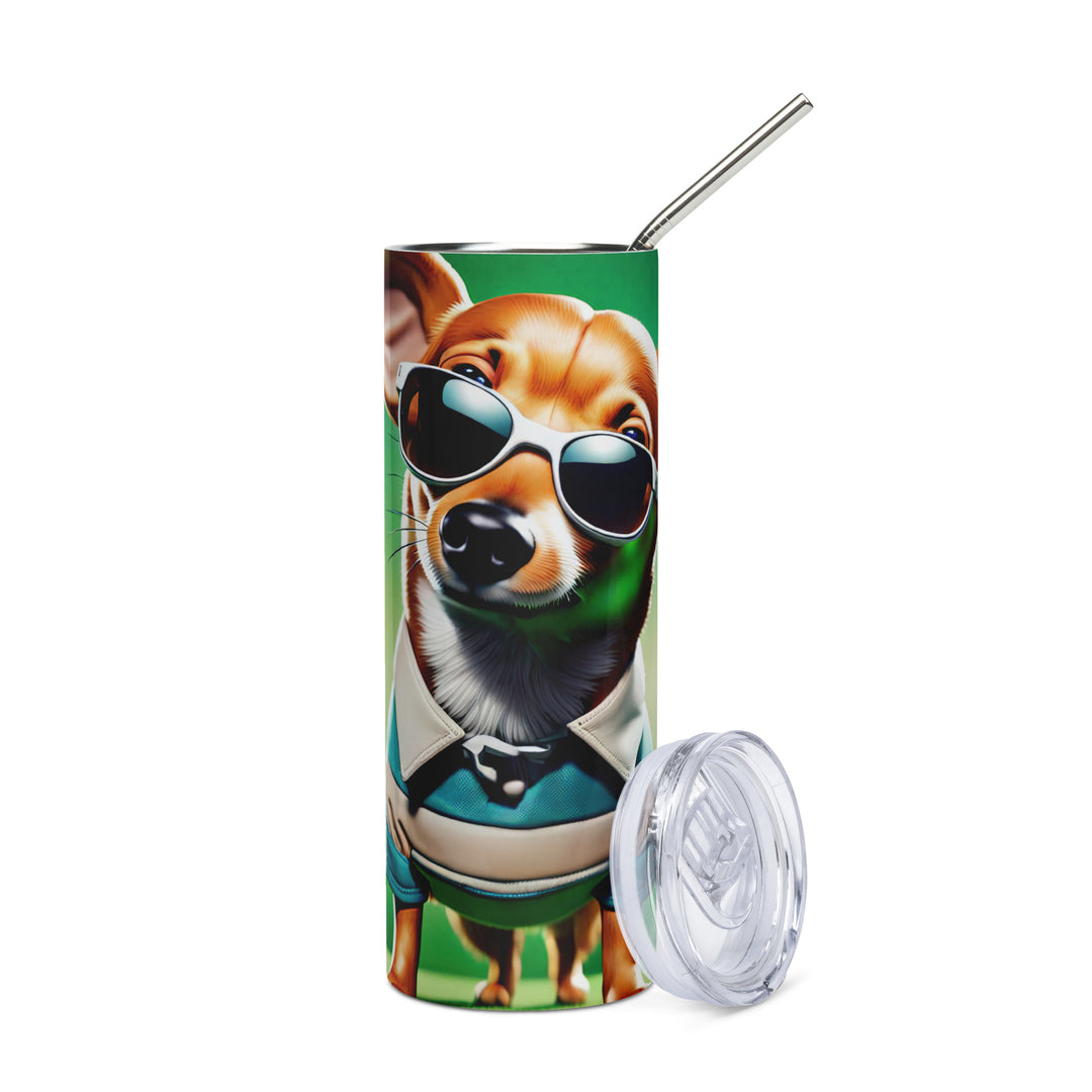 Chiweenie Golfer- Stainless steel tumbler v6