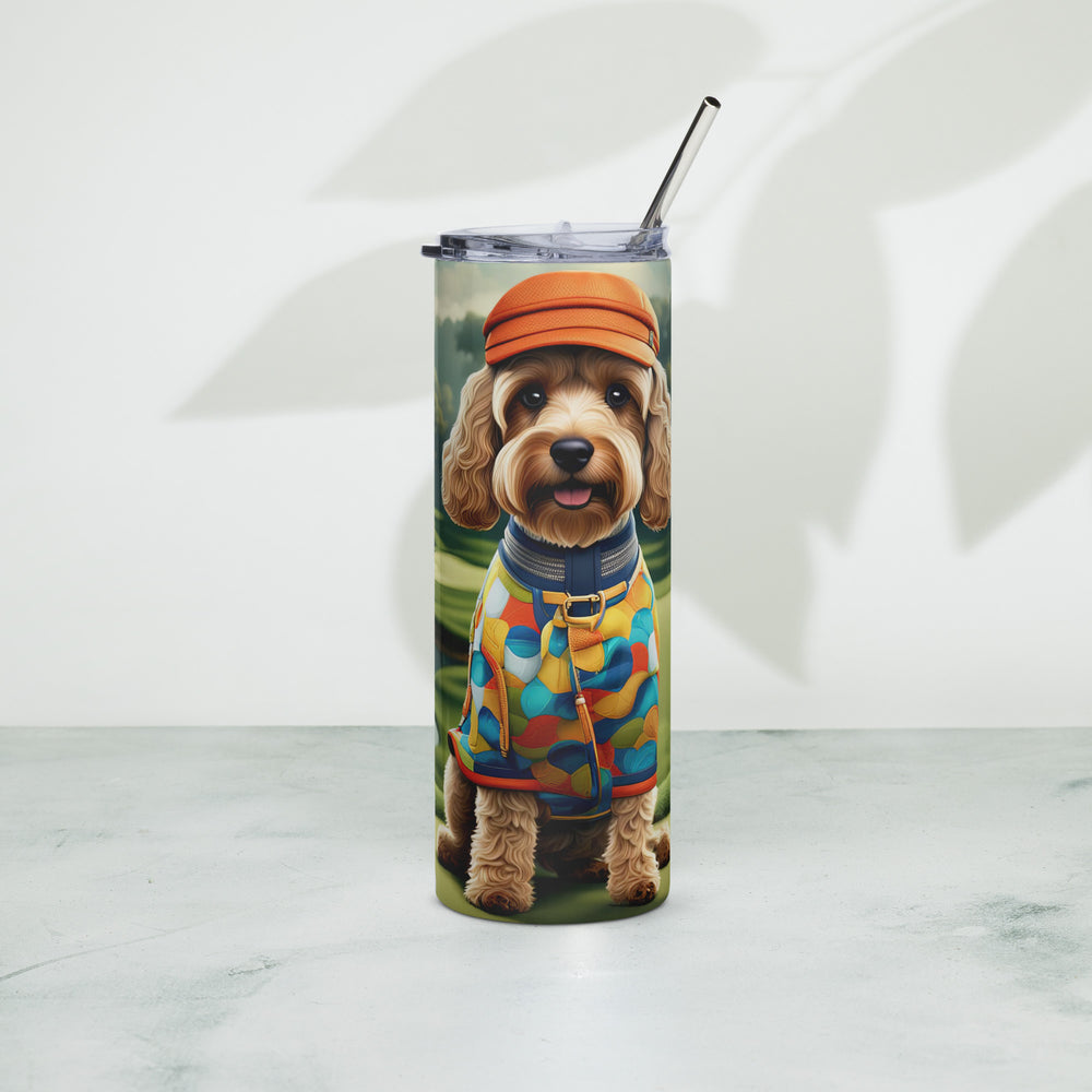 Cockapoo Golfer- Stainless steel tumbler v2