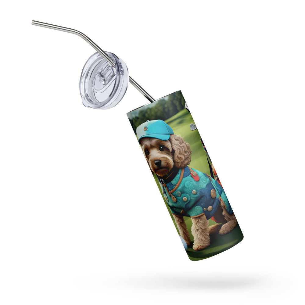 Cockapoo Golfer- Stainless steel tumbler v5