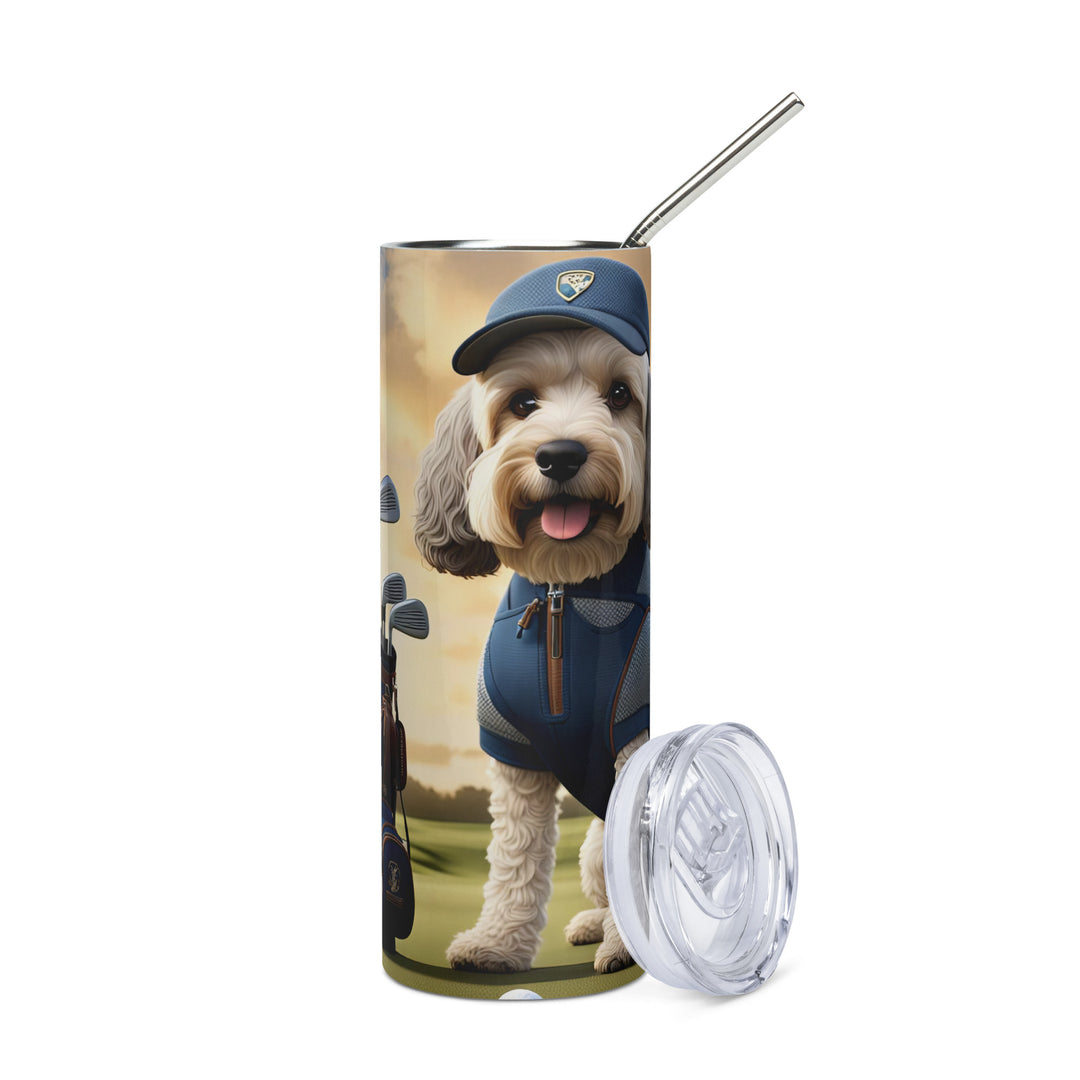 Cockapoo Golfer- Stainless steel tumbler v8