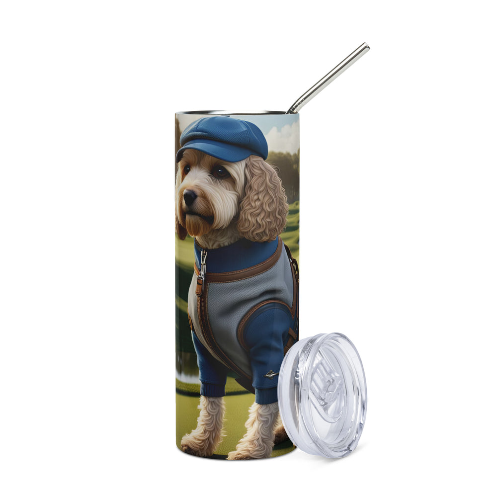 Cockapoo Golfer- Stainless steel tumbler v9