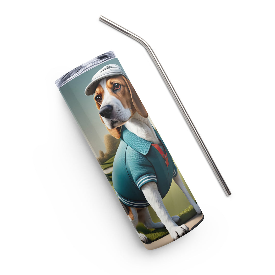 Beagle Golfer- Stainless steel tumbler v2