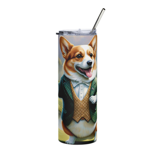 Pembroke Welsh Corgi Golfer- Stainless steel tumbler v4
