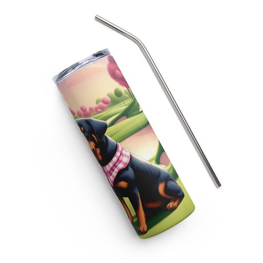 Rottweiler Golfer- Stainless steel tumbler