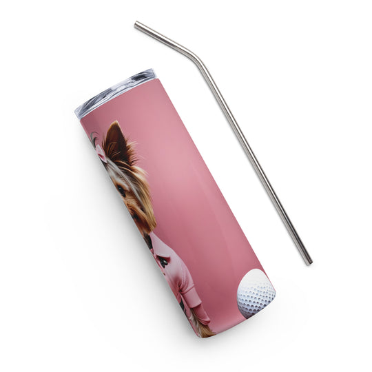 Yorkshire Terrier Golfer- Stainless steel tumbler
