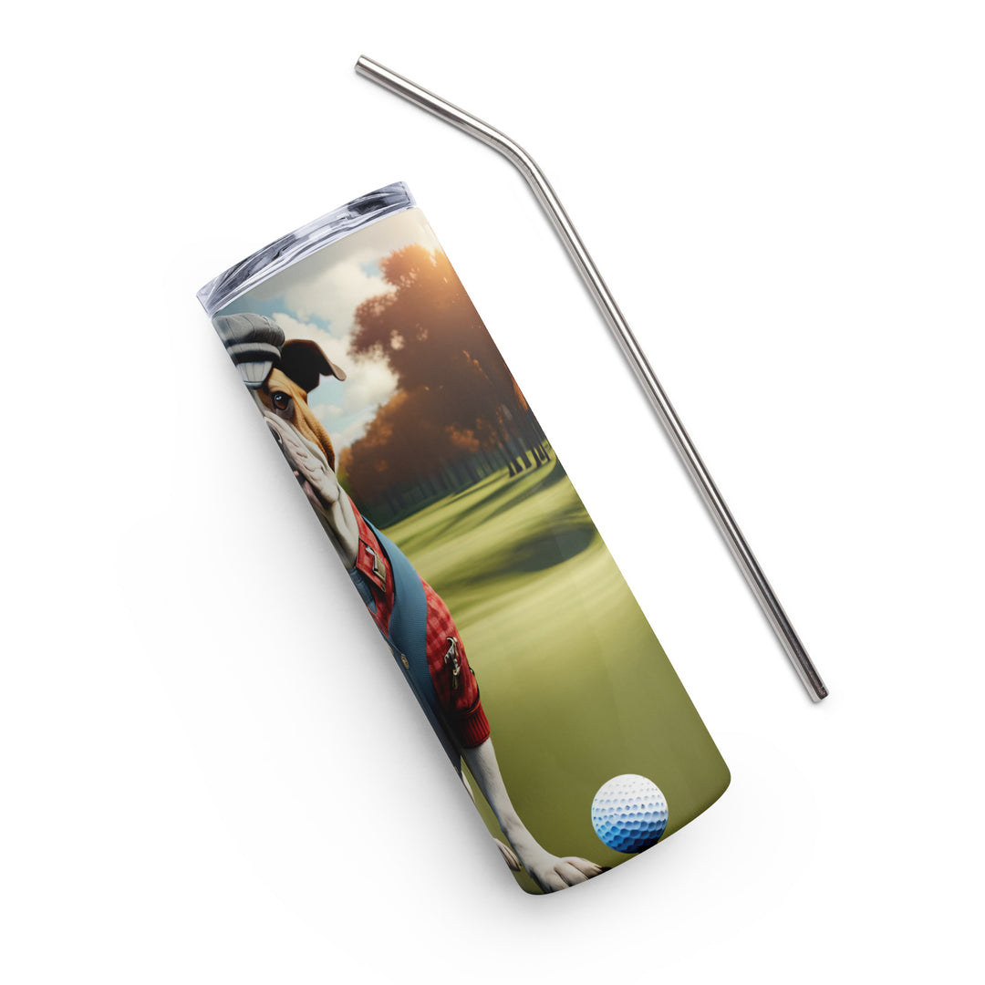 Catahoula Bulldog Golfer- Stainless steel tumbler v6