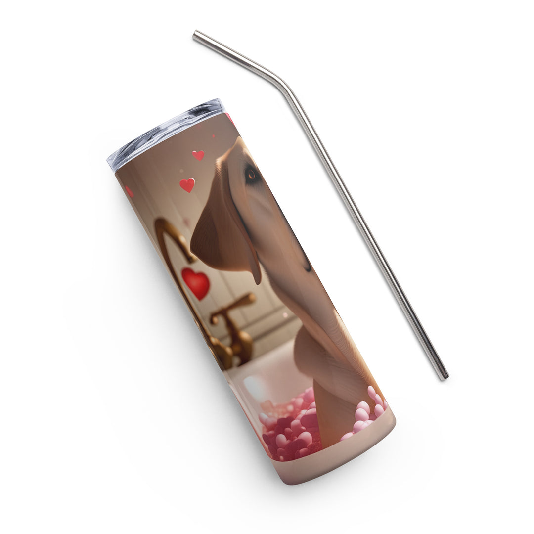 Labrador Retriever Romantic- Stainless steel tumbler v2