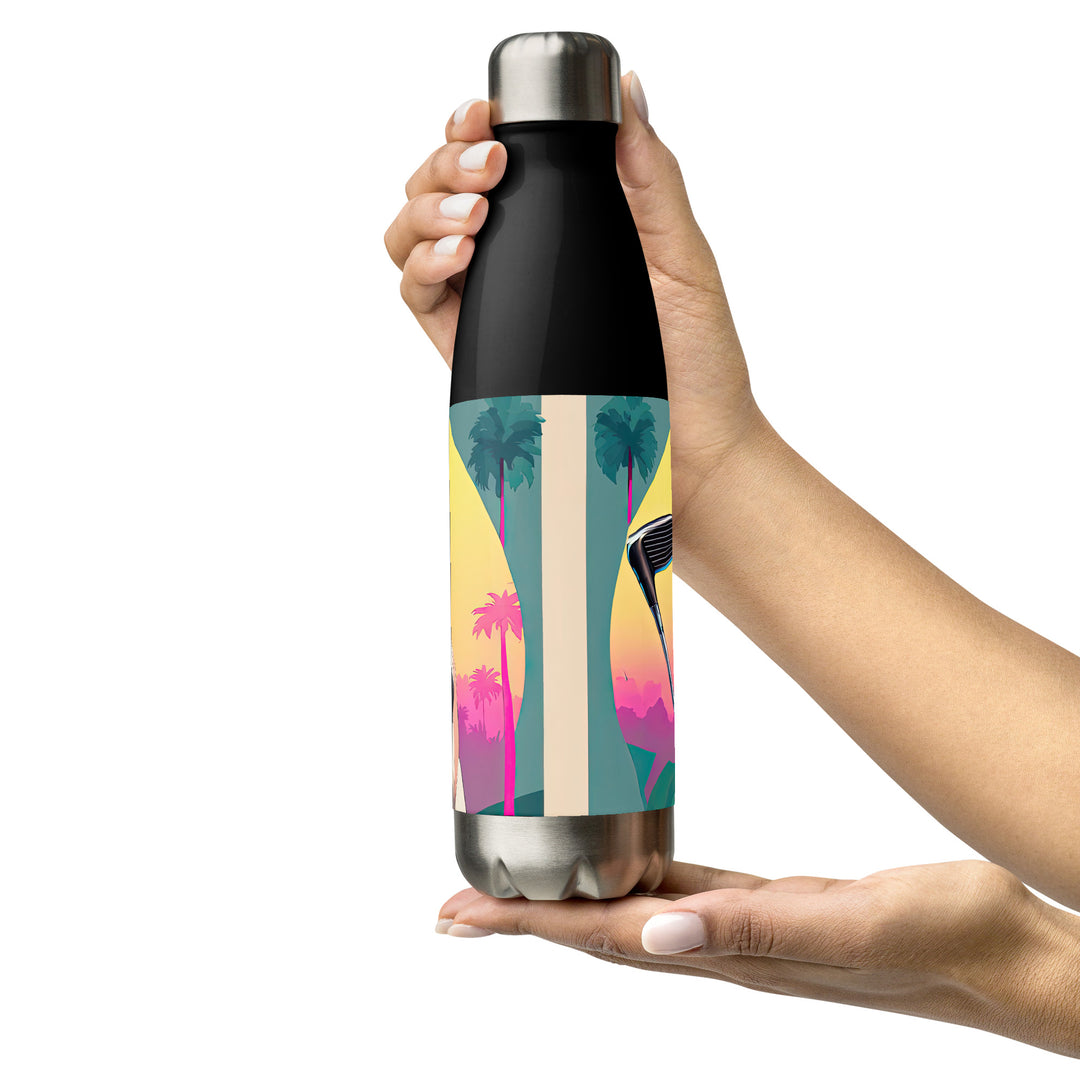 Stainless steel water bottle-Labrador Retriever Golfer V2