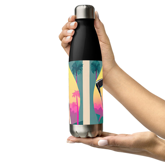 Stainless steel water bottle-Labrador Retriever Golfer V2