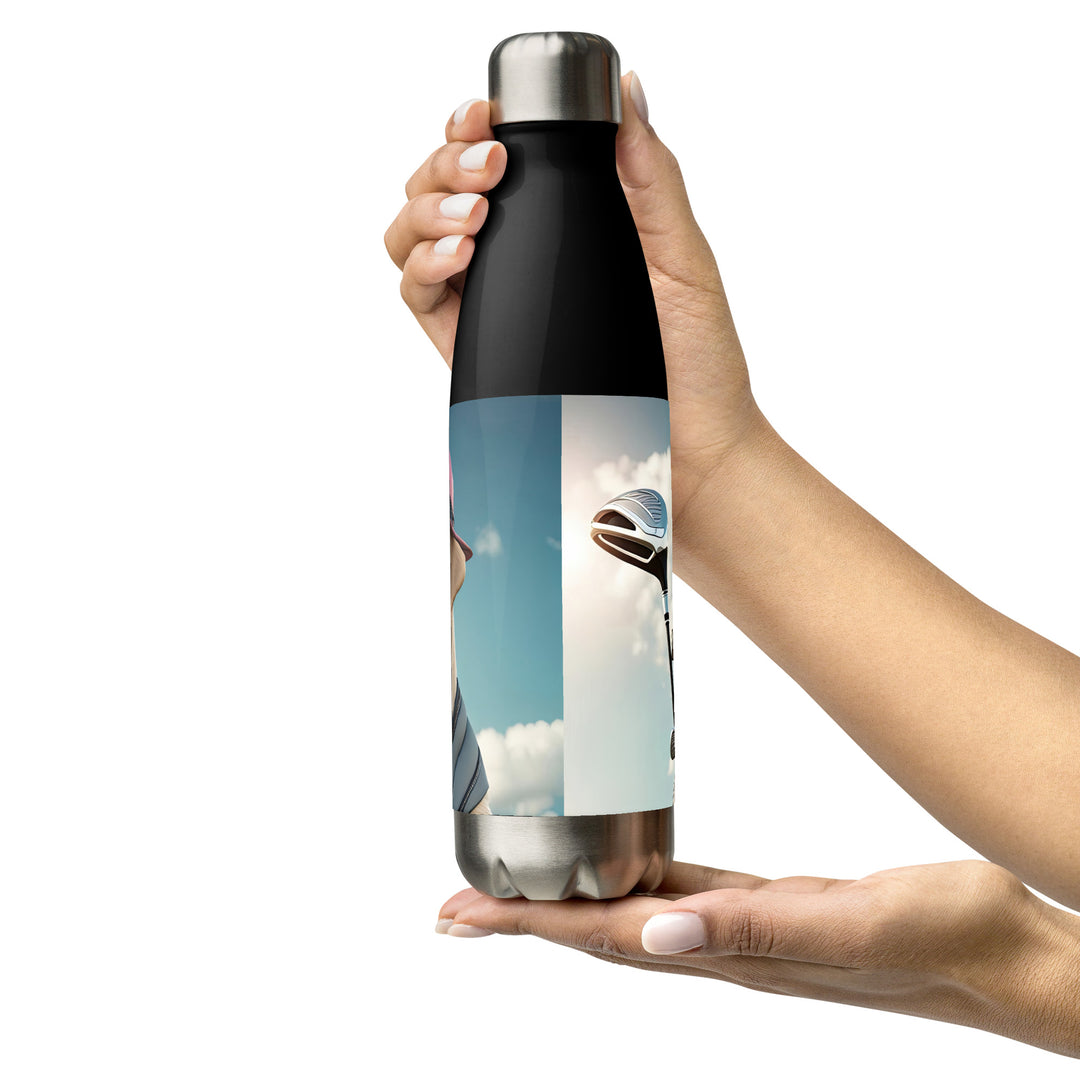 Stainless steel water bottle-Labrador Retriever Golfer V4