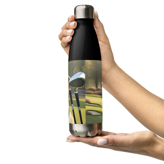 Stainless steel water bottle-Labrador Retriever Golfer V5