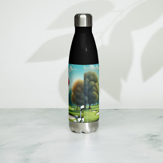 Stainless steel water bottle-Labrador Retriever Golfer V9