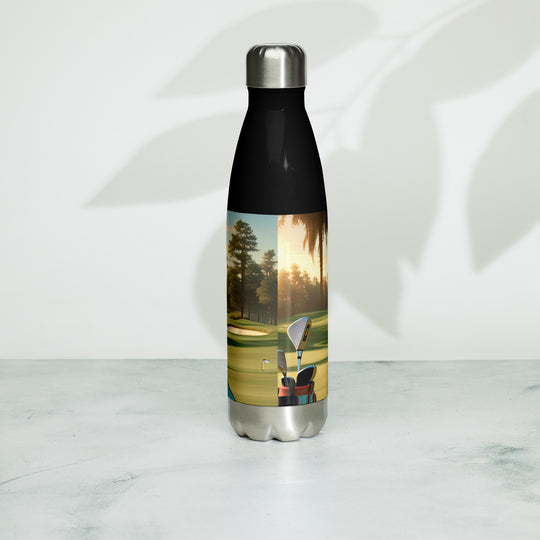 Stainless steel water bottle-Labrador Retriever Golfer V12