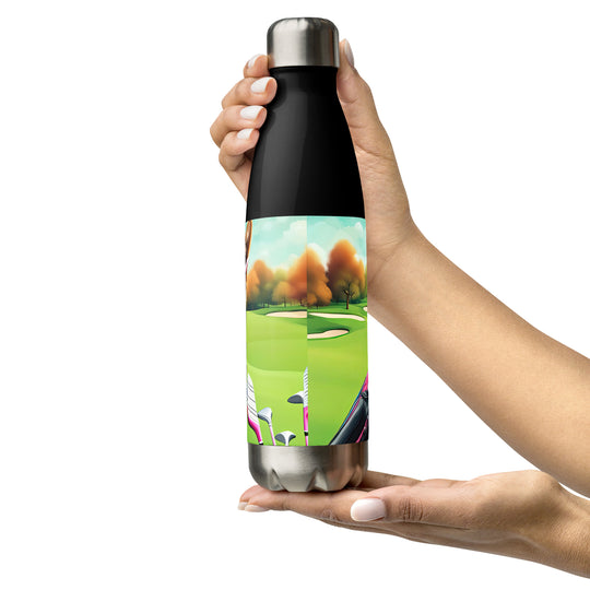 German Shepherd Golfer- Stainless Steel Water Bottle v2