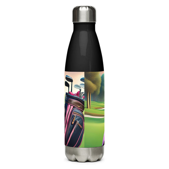 Dachshund Golfer- Stainless Steel Water Bottle v2