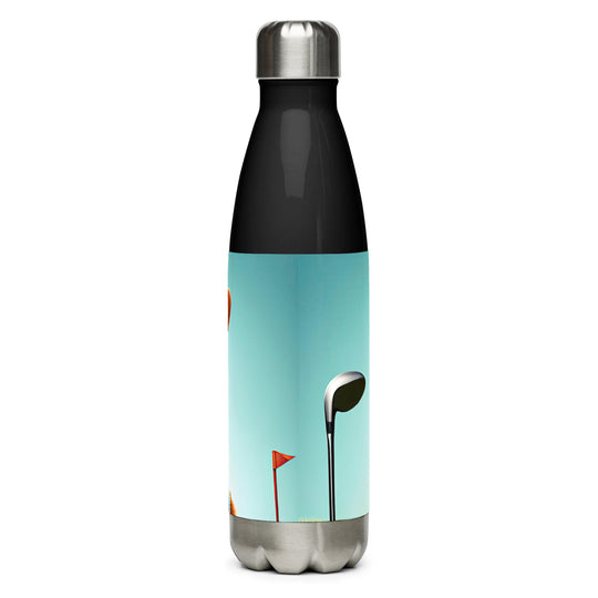 Pembroke Welsh Corgi Golfer- Stainless Steel Water Bottle