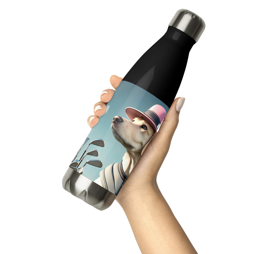 Stainless steel water bottle-Labrador Retriever Golfer V4