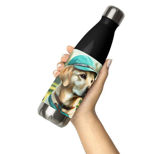 Stainless steel water bottle-Labrador Retriever Golfer V10