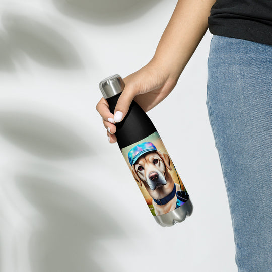 Stainless steel water bottle-Labrador Retriever Golfer V13