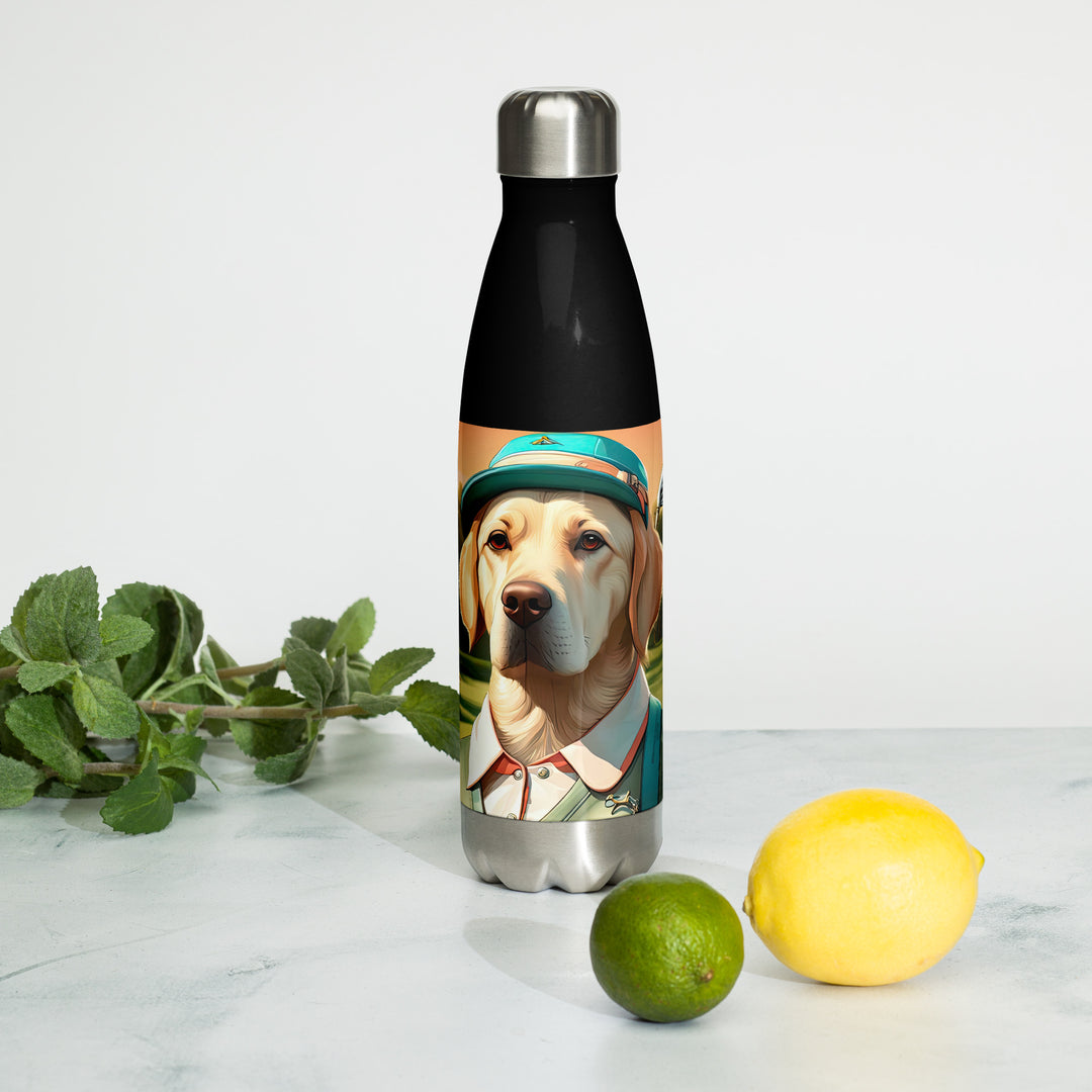 Stainless steel water bottle-Labrador Retriever Golfer V14