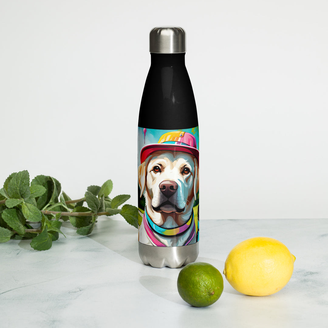 Stainless steel water bottle-Labrador Retriever Golfer V15