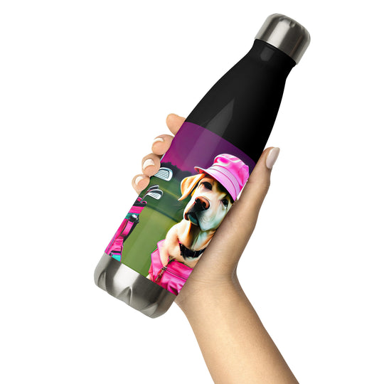 Stainless steel water bottle-Labrador Retriever Golfer V17