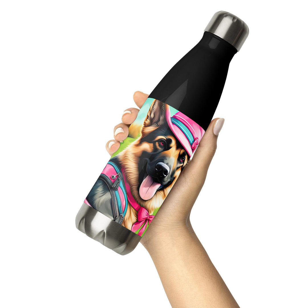 German Shepherd Golfer- Stainless Steel Water Bottle v2