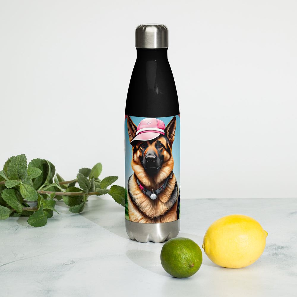 German Shepherd Golfer- Stainless Steel Water Bottle v3