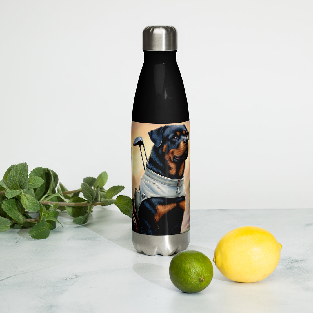 Rottweiler Golfer- Stainless steel water bottle v3