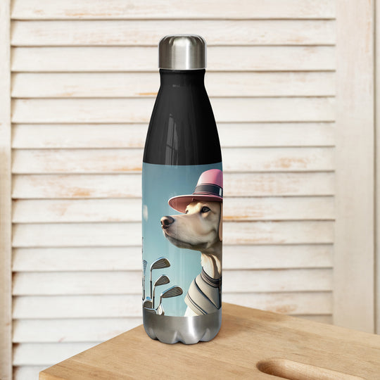 Stainless steel water bottle-Labrador Retriever Golfer V4