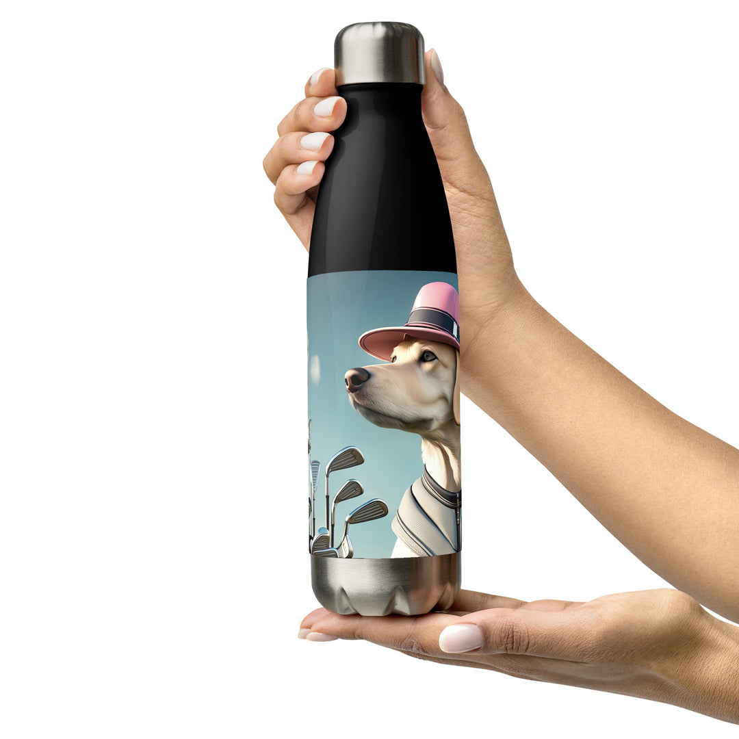 Stainless steel water bottle-Labrador Retriever Golfer V4