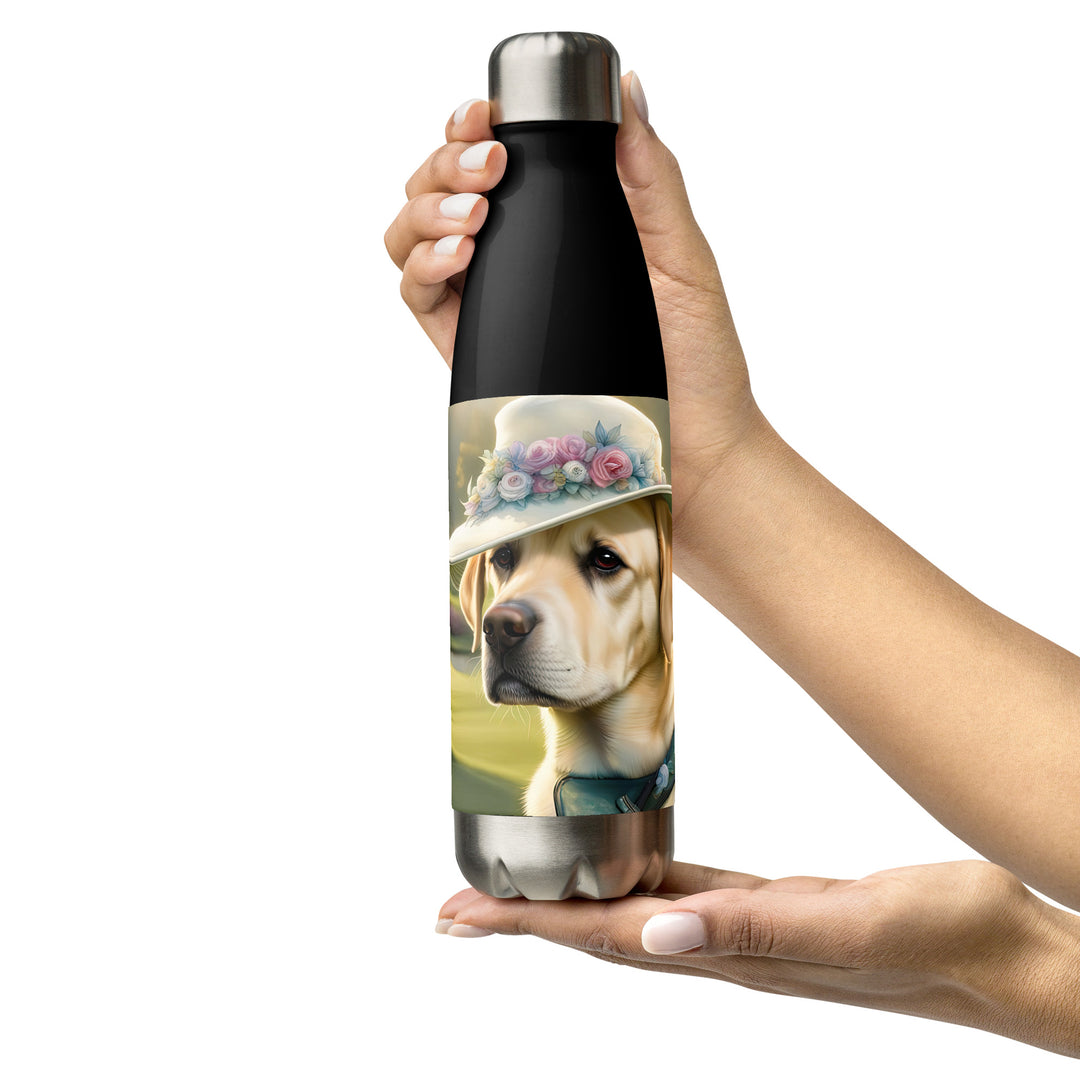 Stainless steel water bottle-Labrador Retriever Golfer V5